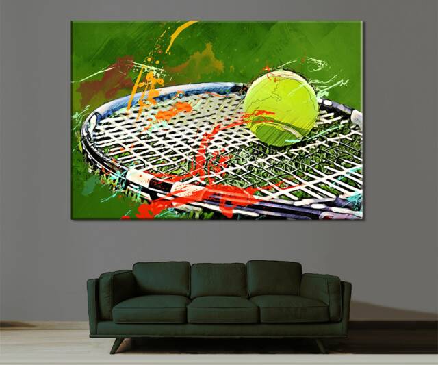 Tennis Racquet Canvas Art Sports Room Wall Decor - image 1