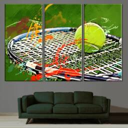 Tennis Racquet Canvas Art Sports Room Wall Decor - thumbnail 2