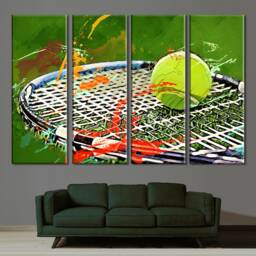 Tennis Racquet Canvas Art Sports Room Wall Decor - thumbnail 3