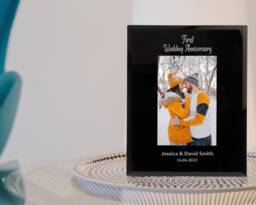 Personalised First Wedding Anniversary Photo Frame 6x4 7x5 Customise With Any Year - thumbnail 1