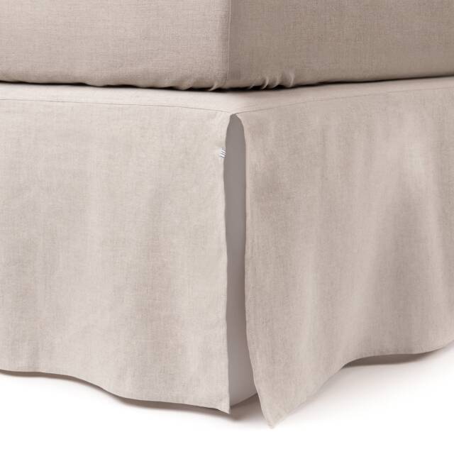 Split Corners Linen Bedskirt, Custom Drop Length Bed Skirt - image 1