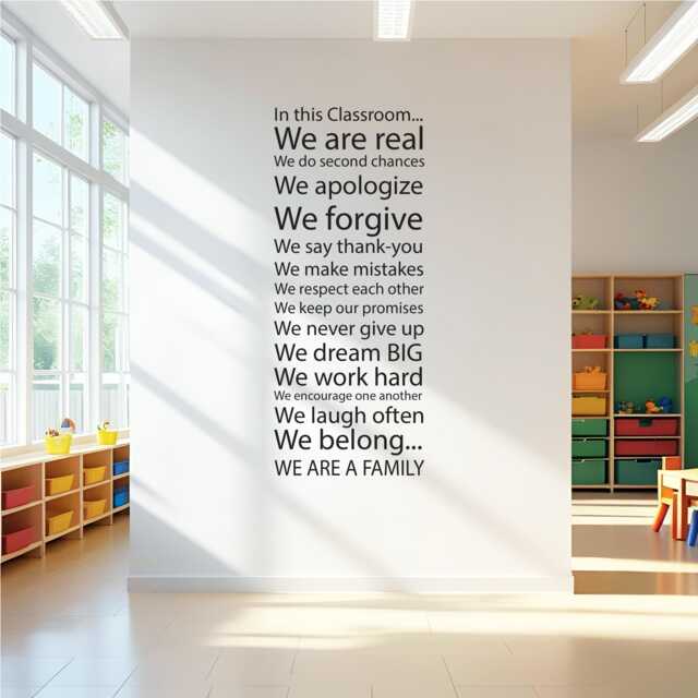 Classroom Decor. Teacher Gift, School Decorating. in This Classroom.... Vinyl Wall Art Typography - image 1