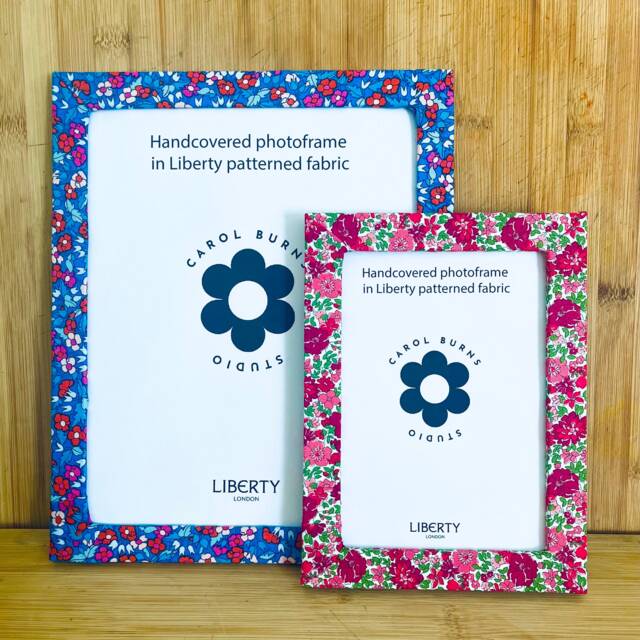 Liberty Fabric Photo Frame in Choice Of Patterns. Glass Or Perspex 3 Sizes. Photo Printed Free - image 1