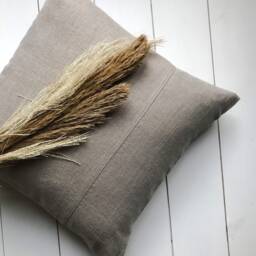 Set Of 2, 4 & 6 Stonewashed Natural Undyed Linen Pillow Cases With Decorative Seam/Linen Cushion Cover Hidden Zipper/Decorative - thumbnail 2