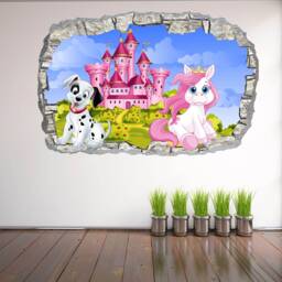 Princess Castle Pony Wall Decal Sticker Mural Poster Print Art Kids Girls Bedroom Decor Bg23 - thumbnail 2