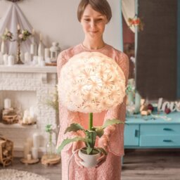 Fairy Dandelion Night Light, Bedside Table Flower Lamp, Farmhouse Decorative Lamp For Living Room, Bedroom, Nursery - thumbnail 3