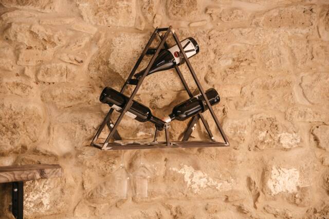 Wall Bottle Rack/Metal Industrial Style Triangular Shape Modern Design Wine - image 1