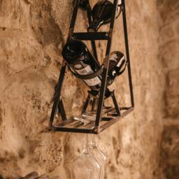 Wall Bottle Rack/Metal Industrial Style Triangular Shape Modern Design Wine - thumbnail 3