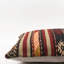 Handwoven Kilim Lumbar Pillow Cover Boho Stripe Sofa - 16x24 - thumbnail 4