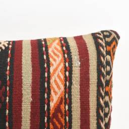 Handwoven Kilim Lumbar Pillow Cover Boho Stripe Sofa - 16x24 - thumbnail 2