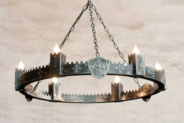 Medieval Iron Chandelier Lights, Rustic Castle Style Lighting - image 1