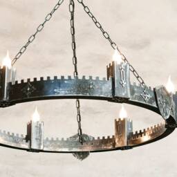 Medieval Iron Chandelier Lights, Rustic Castle Style Lighting - thumbnail 3