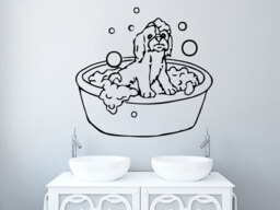 Dog Animal Wall Decals Grooming Salon Decorations Decal Vinyl Sticker Pet Shop Home Decor Art Mural Ms784 - thumbnail 1