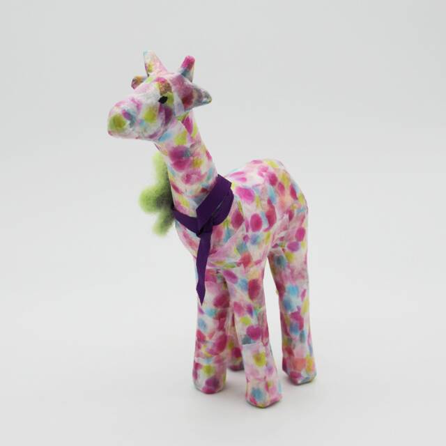 Pink Paper Mache Giraffe - image 1