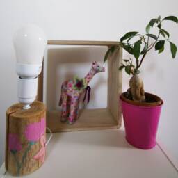 Pink Paper Mache Giraffe - thumbnail 3