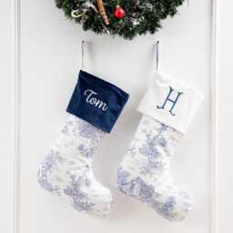 Toile Christmas Stockings, French Stockings - thumbnail 2