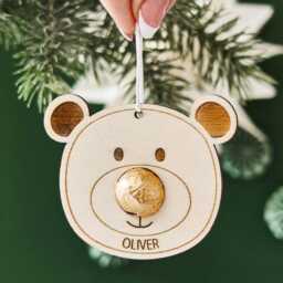 Personalized Chocolate Bear Wooden Christmas Decoration - Stocking Filler - thumbnail 3