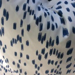 Brunschwig & Fils Pillow Cover in Navy White Le Touches Cotton, Woven Backing - thumbnail 2
