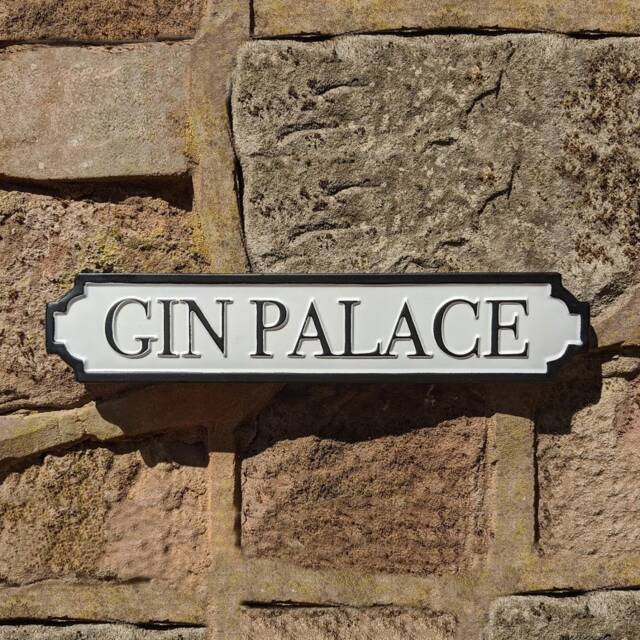 Gin Palace Metal Street Sign Wall Decor Indoor Or Outdoor - image 1