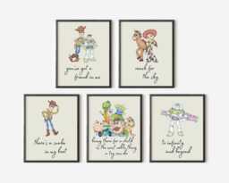 Toy-Inspired Quote Prints - Set Of 5 Nursery Wall Art, Printed Or Framed - thumbnail 1