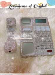 Bling & Sparkly White Office/Desk Phone To Ensure A Good Conversation For Every Call - Perfect Home Decoration - thumbnail 1