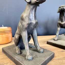 Grey Dog Bookends - Set Of 2 Shelf Ornaments For Home Decor Or Gifts - thumbnail 3