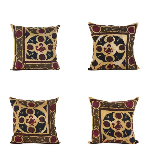 Set Of 4 Pcs, Suzani Pillow Cover, Uzbek Pillow, 20.08 - image 1