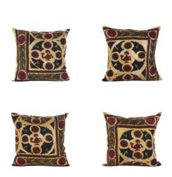Set Of 4 Pcs, Suzani Pillow Cover, Uzbek Pillow, 20.08 - thumbnail 1