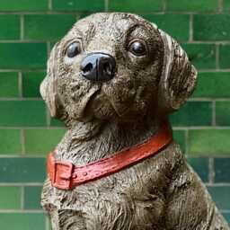 Concrete Labrador Puppy Sculpture Realistic Dog Figurine Stone Pet Statue Memorial Ornament Handmade Decor Dog Lover Gift - thumbnail 2