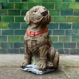 Concrete Labrador Puppy Sculpture Realistic Dog Figurine Stone Pet Statue Memorial Ornament Handmade Decor Dog Lover Gift - thumbnail 4