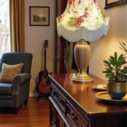 Chintz Floral Lampshades With Cream Fringe Handmade For Ceiling Lights, Table & Floor Standard Lamp Shades, Wall Lights - thumbnail 3