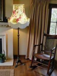 Chintz Floral Lampshades With Cream Fringe Handmade For Ceiling Lights, Table & Floor Standard Lamp Shades, Wall Lights - thumbnail 1