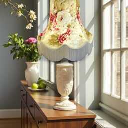 Chintz Floral Lampshades With Cream Fringe Handmade For Ceiling Lights, Table & Floor Standard Lamp Shades, Wall Lights - thumbnail 2