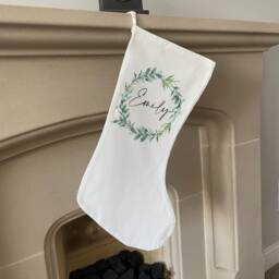 Personalised Christmas Stocking - Name Family Stockings Decorations Mistletoe - thumbnail 2