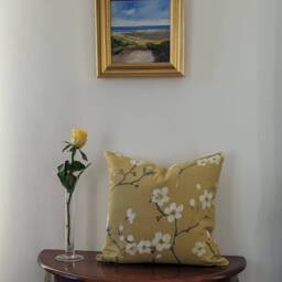 Handmade Mustard Floral Cushion Cover - Vintage Cotton Throw Pillow - thumbnail 4