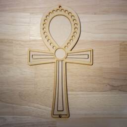 Handcrafted Wooden Ankh Wall Art Ready To Paint Egyptian Decor - thumbnail 1