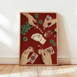 Casino Night Poster, Poker Table Wall Art, Card Game Print - thumbnail 4