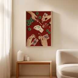 Casino Night Poster, Poker Table Wall Art, Card Game Print - thumbnail 2