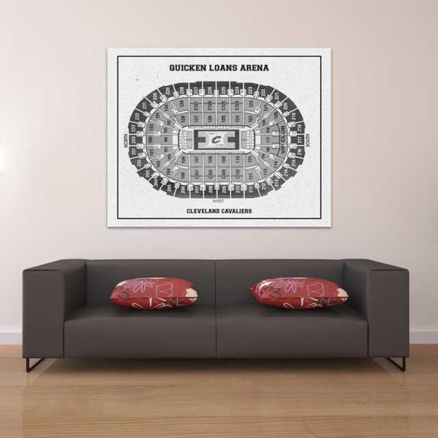 Cleveland Cavaliers Blueprint Quicken Loans Arena Seating Chart Art Print - image 1