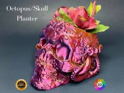 Octopus Skull Planter Sea Theme Decor