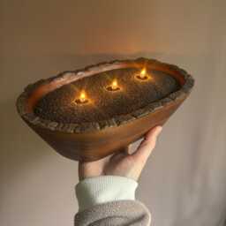 Luxury Black Sand Wax Dough Ball Wooden Tray Candle Gift Present Unique Find - thumbnail 3