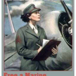 Reprint Of A Ww2 Vintage Women Recruiting Poster -Be A Marine - thumbnail 3
