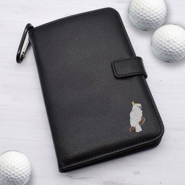 Cockatoo Bird Design - Personalised Leatherette Golf Organiser Complete With Divot Repairer, Marker, Tees, Scorecard & Pencils - image 1
