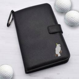 Cockatoo Bird Design - Personalised Leatherette Golf Organiser Complete With Divot Repairer, Marker, Tees, Scorecard & Pencils - thumbnail 1