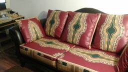 Designer African Style Seat Cushion Cover, Cotton Wax Sofa Cover, Many Colors - thumbnail 1