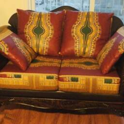 Designer African Style Seat Cushion Cover, Cotton Wax Sofa Cover, Many Colors - thumbnail 3