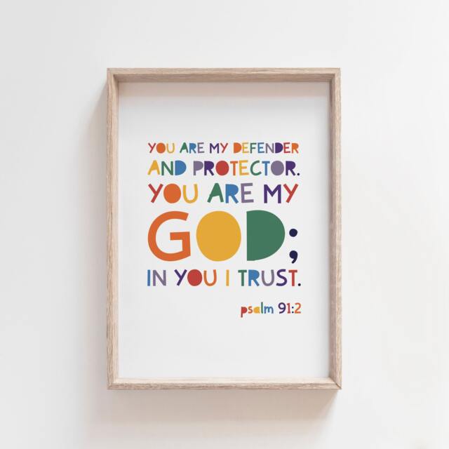 Kids Christian Wall Art, Bible Verse Prints, Scripture Girls Bedroom, Boys Nursery Room - image 1