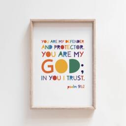 Kids Christian Wall Art, Bible Verse Prints, Scripture Girls Bedroom, Boys Nursery Room - thumbnail 1