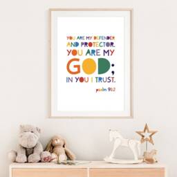 Kids Christian Wall Art, Bible Verse Prints, Scripture Girls Bedroom, Boys Nursery Room - thumbnail 3