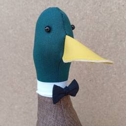 Cool Canard Doorstop/Bookend. Mallard Duck Male With Or Without Bow Tie - Flat Packed Wedding Gift Anniversary Couples - thumbnail 2